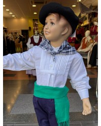 Camisa o blusón blanco vasco para niño O233.