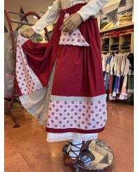 Falda vasca granate con eguzkilores y pañuelo a juego