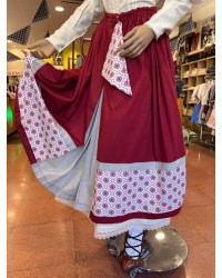 Falda vasca granate con eguzkilores y pañuelo a juego