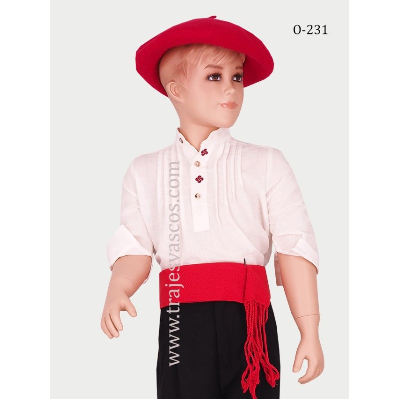 Camisa blanca bordada para niño O231 - 1