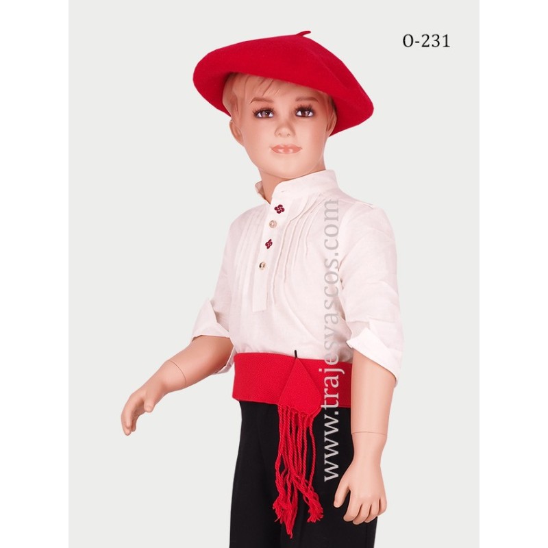 Camisa blanca bordada para niño O231 - 3