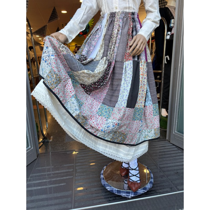 Falda vasca patchwork completo multicolor