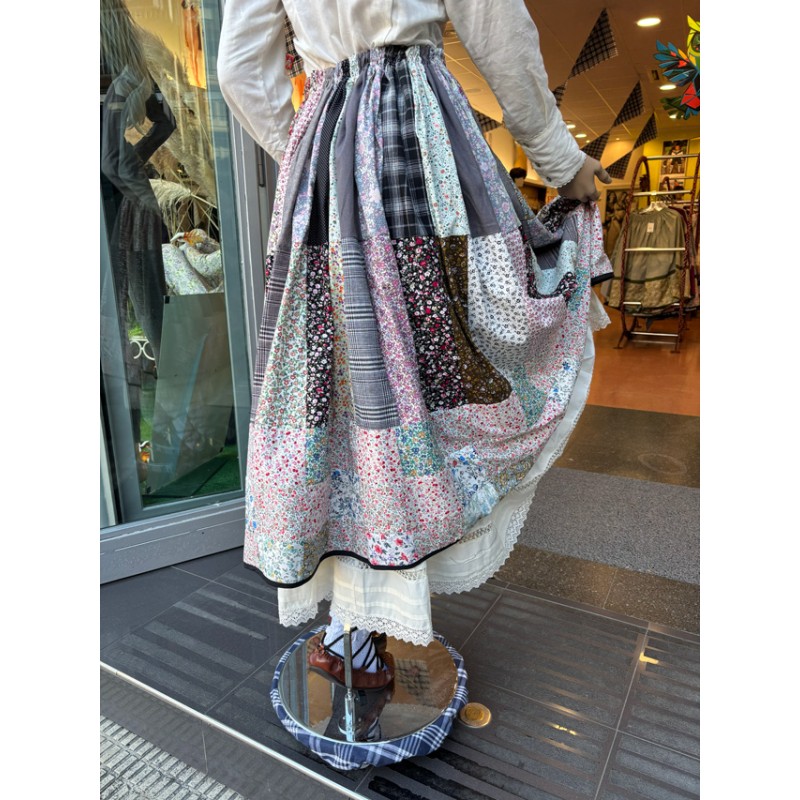 Falda vasca patchwork completo multicolor