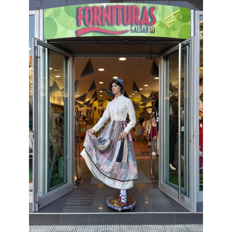 Falda vasca patchwork completo multicolor