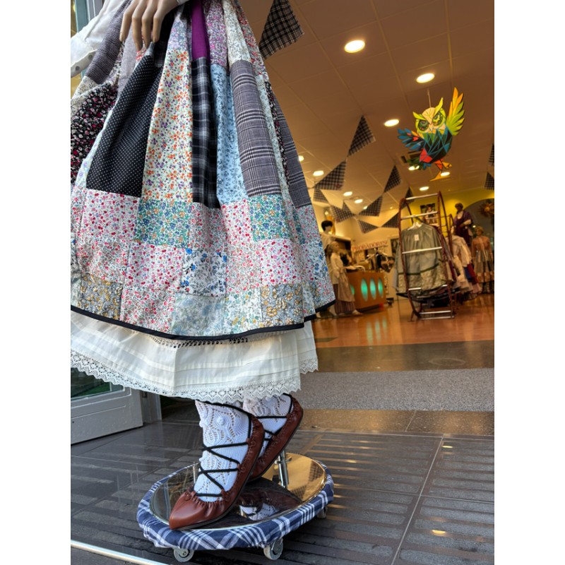 Falda vasca patchwork completo multicolor