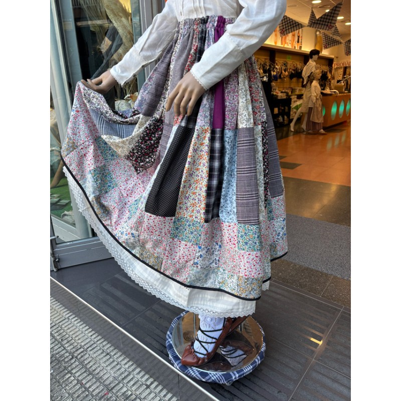 Falda vasca patchwork completo multicolor