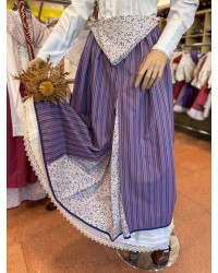 Falda vasca morada y lila con pañuelo floral incluido