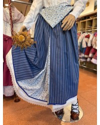 Falda vasca azul con pañuelo floral incluido