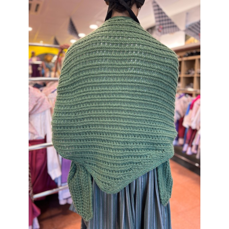 Toquilla vasca de mujer verde de punto tradicional