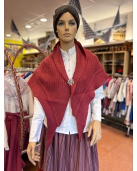 Toquilla vasca de mujer fucsia de pico en punto tradicional