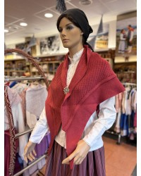 Toquilla vasca de mujer fucsia de pico en punto tradicional