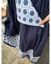 Falda traje vasco mujer azul con eguzkilore M262