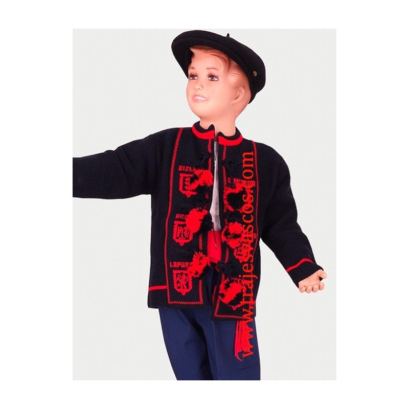 Pack traje vasco de niña con chaqueta mendigozal azul marino