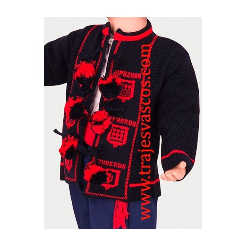 Pack traje vasco de niña con chaqueta mendigozal azul marino