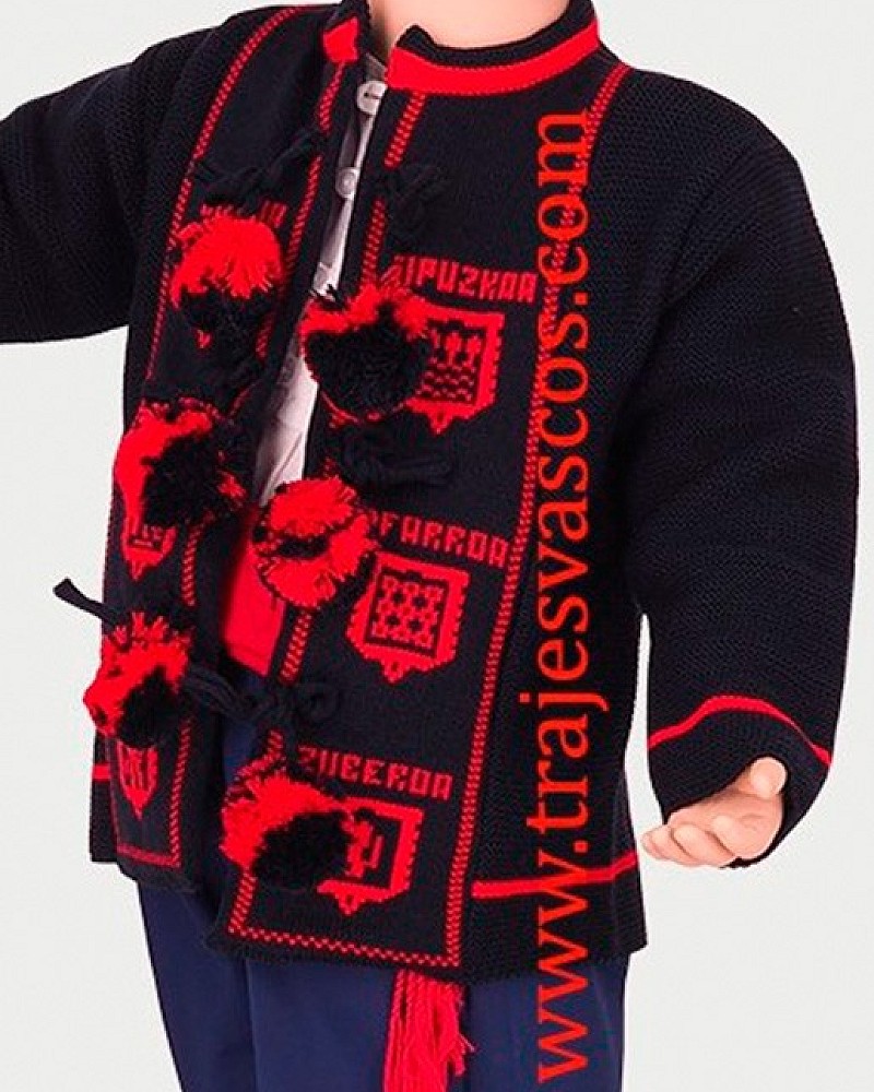 Pack traje vasco de niña con chaqueta mendigozal azul marino