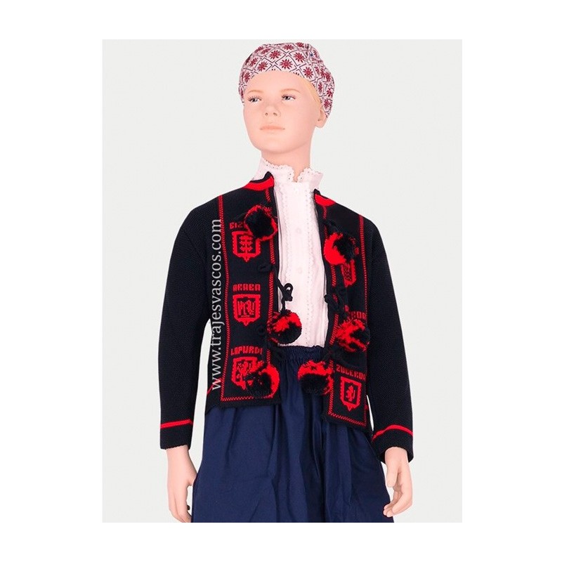 Pack traje vasco de niña con chaqueta mendigozal azul marino