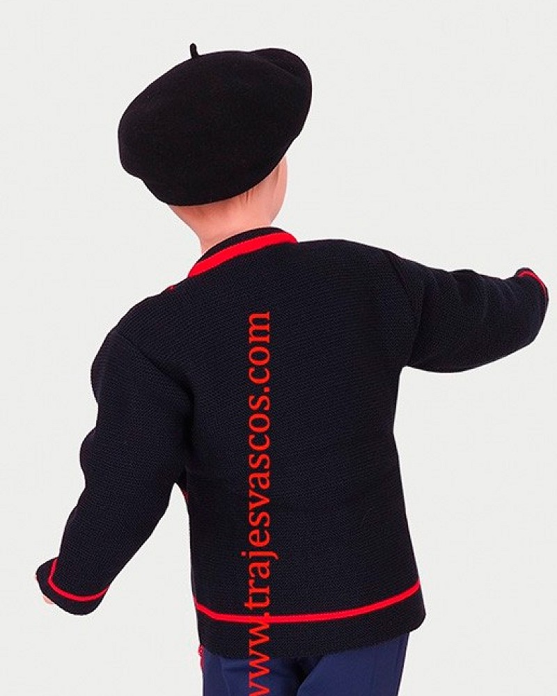 Pack traje vasco de niña con chaqueta mendigozal azul marino