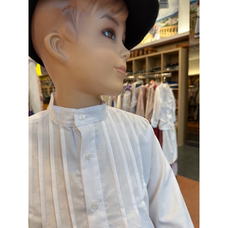 Camisa o blusón blanco vasco para niño O233.