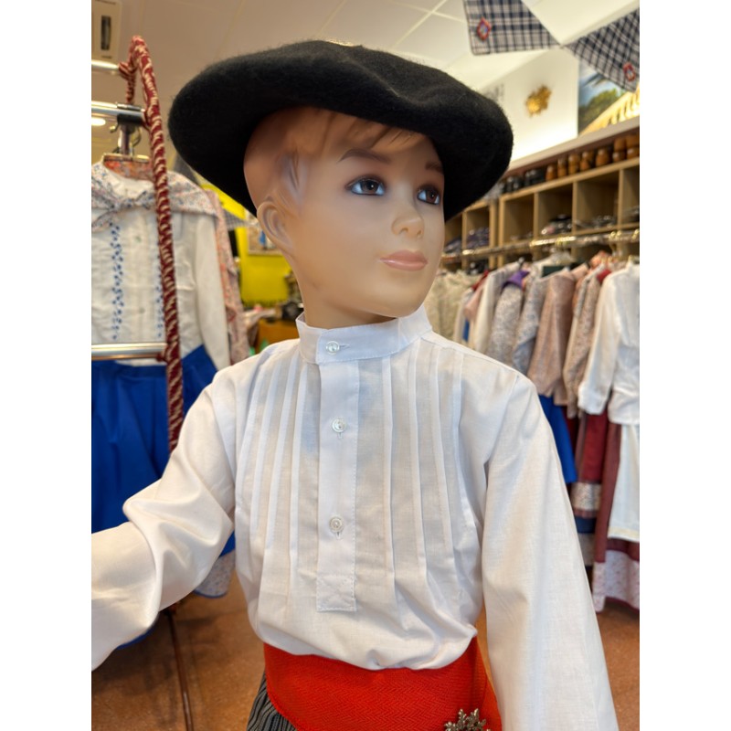 Camisa o blusón blanco vasco para niño O233.