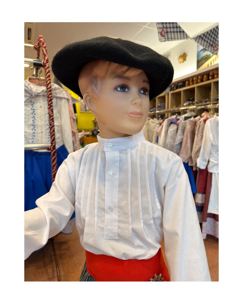 Camisa o blusón blanco vasco para niño O233.