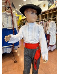 Camisa o blusón blanco vasco para niño O233.