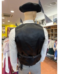 Chaleco vasco de hombre azul adamascado tradicional