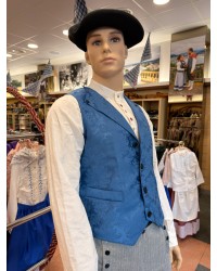 Chaleco vasco de hombre azul adamascado tradicional