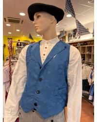 Chaleco vasco de hombre azul adamascado tradicional