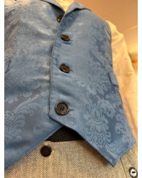 Chaleco vasco de hombre azul adamascado tradicional