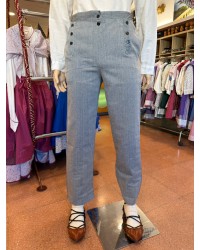 Pantalón vasco gris de calidad superior con botones tradicionales