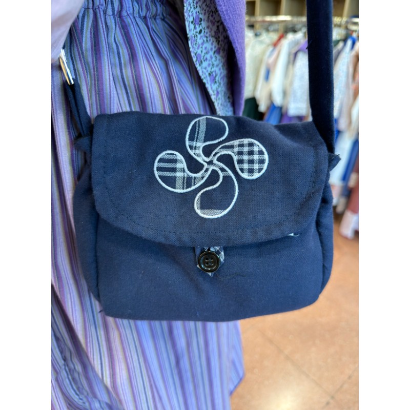 Bolso Azul Mahón con Laburu Bordado 15 x 15