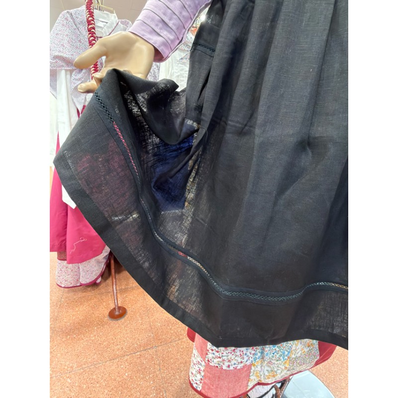 Delantal Vasco Negro de Lino Tradicional