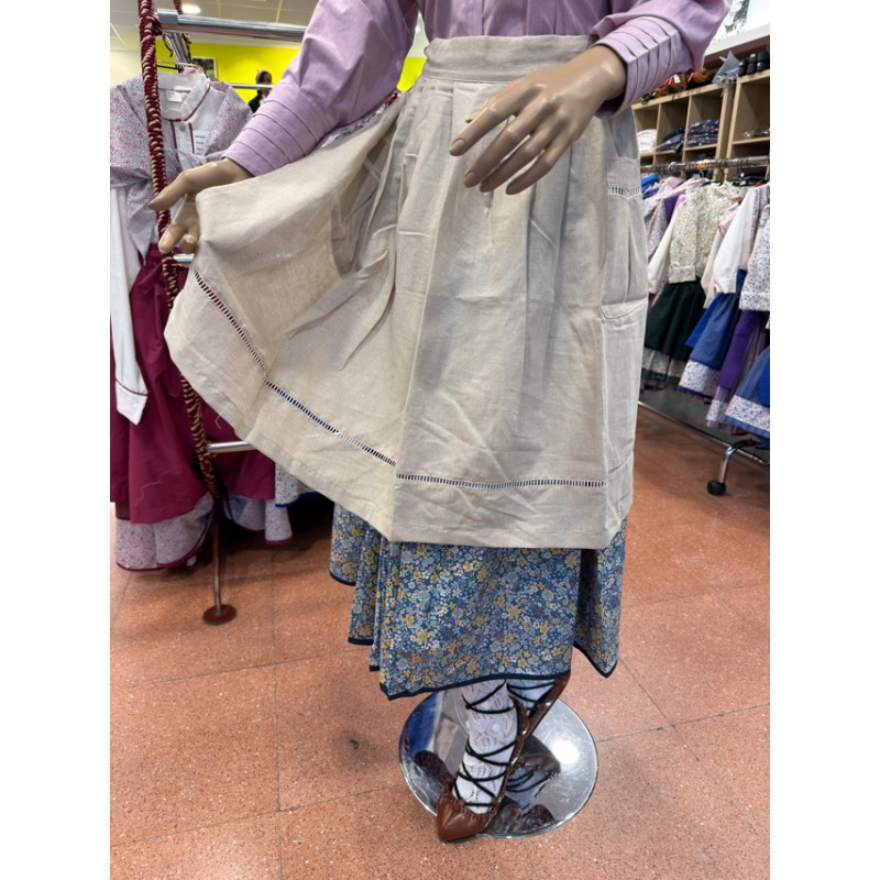 Delantal Vasco de Lino Color Tostado Tradicional