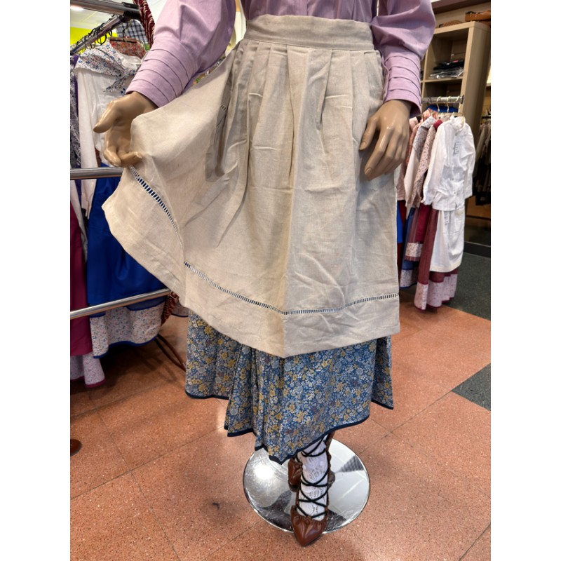 Delantal Vasco de Lino Color Tostado Tradicional