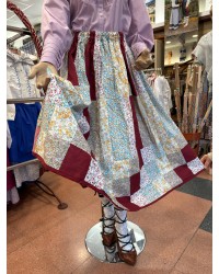 Falda vasca patchwork granate tradicional euskal Jantziak