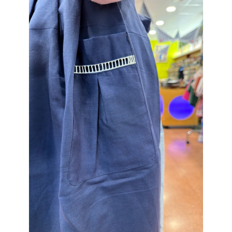 Delantal vasco de lino azul marino tradicional euskal Jantziak