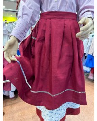 Delantal de lino granate tradicional vasco