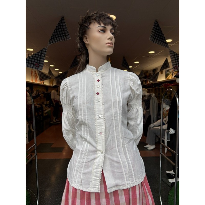 Traje vasco mujer granate completo con corpiño, falda, toquilla y pañuelo