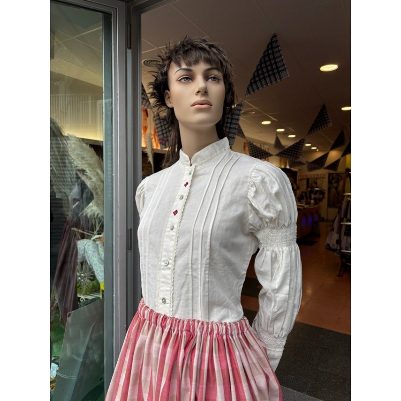 Traje vasco mujer granate completo con corpiño, falda, toquilla y pañuelo