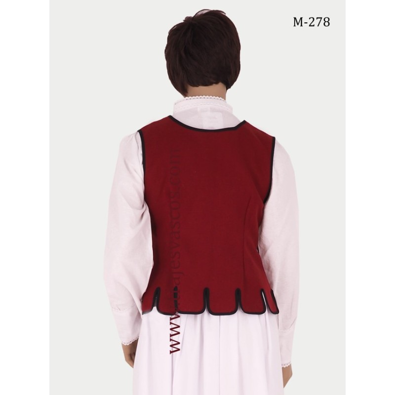 Corpiño vasco para casera de color granate M278 - 5