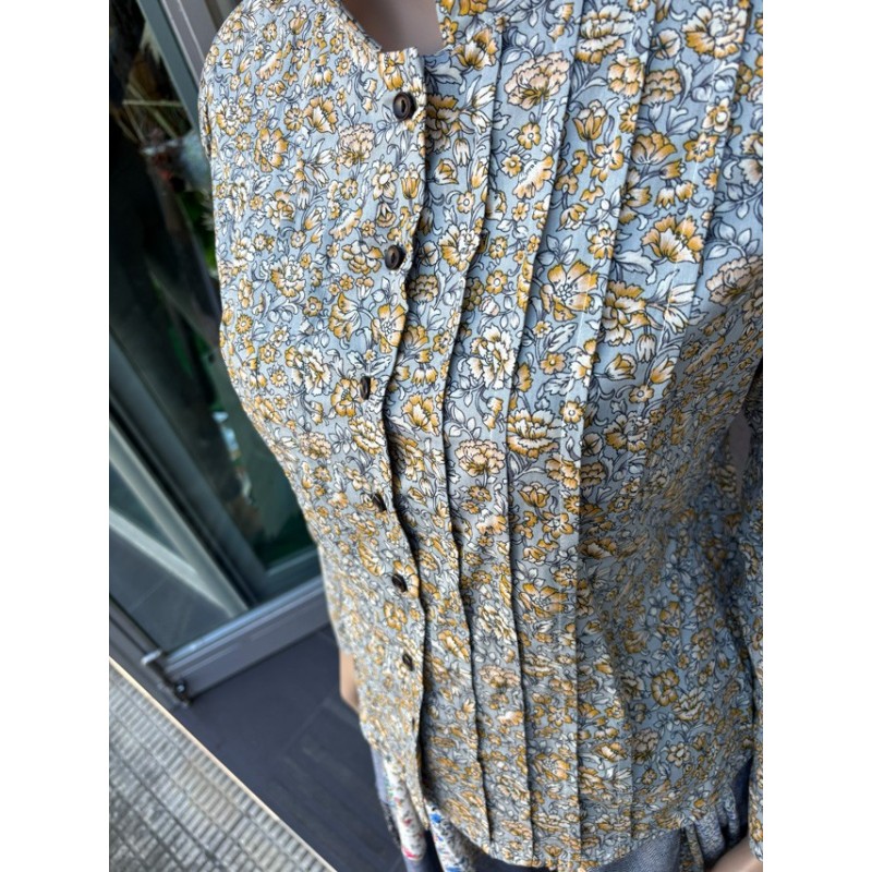 Traje vasco mujer completo negro con corpiño, falda estampada y pañuelo