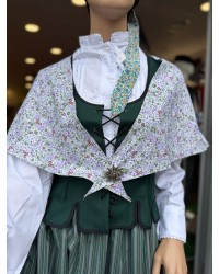 Pañuelo vasco estampado floral verde para traje tradicional