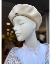 Boina vasca Elósegui color crudo de lana tradicional