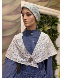 Pañuelo vasco floreado azul para traje tradicional vasco