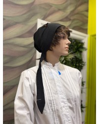 Pañuelo vasco negro para la cabeza confeccionado para traje tradicional