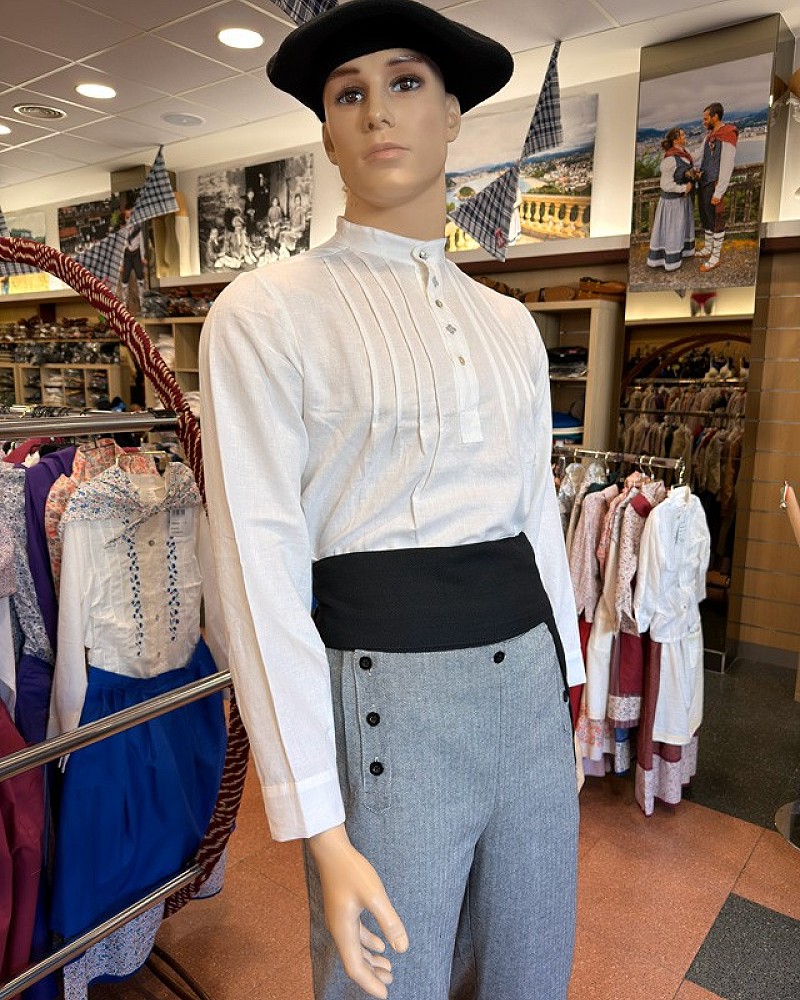 Traje vasco hombre completo con chaleco granate - traje de baserritarra regional vasco tradicional