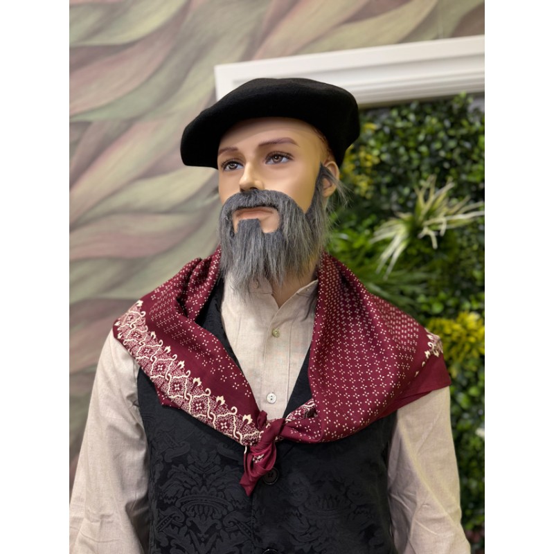 Traje vasco hombre completo con chaleco granate