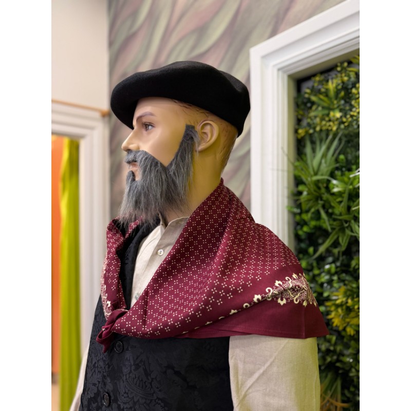 Traje vasco hombre completo con chaleco granate