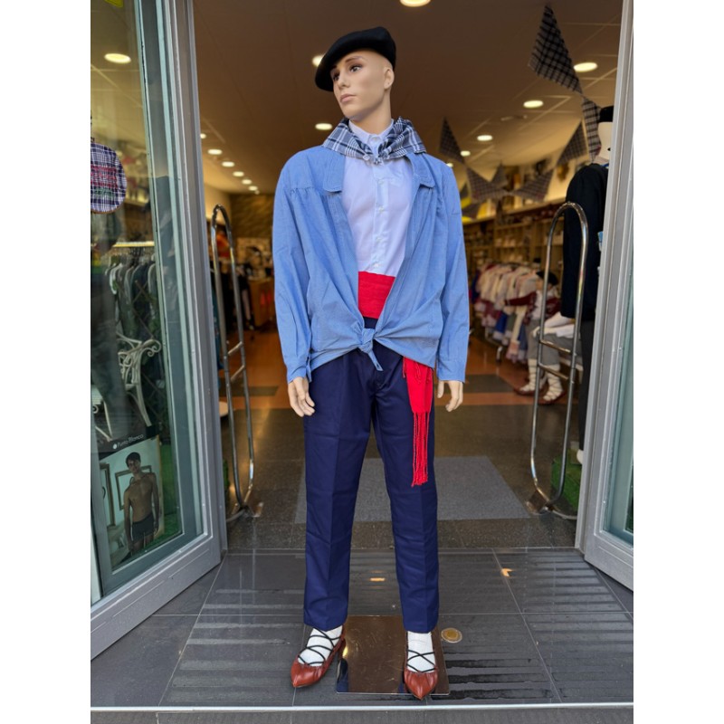 Traje Vasco Hombre Arrantzale Azul Completo