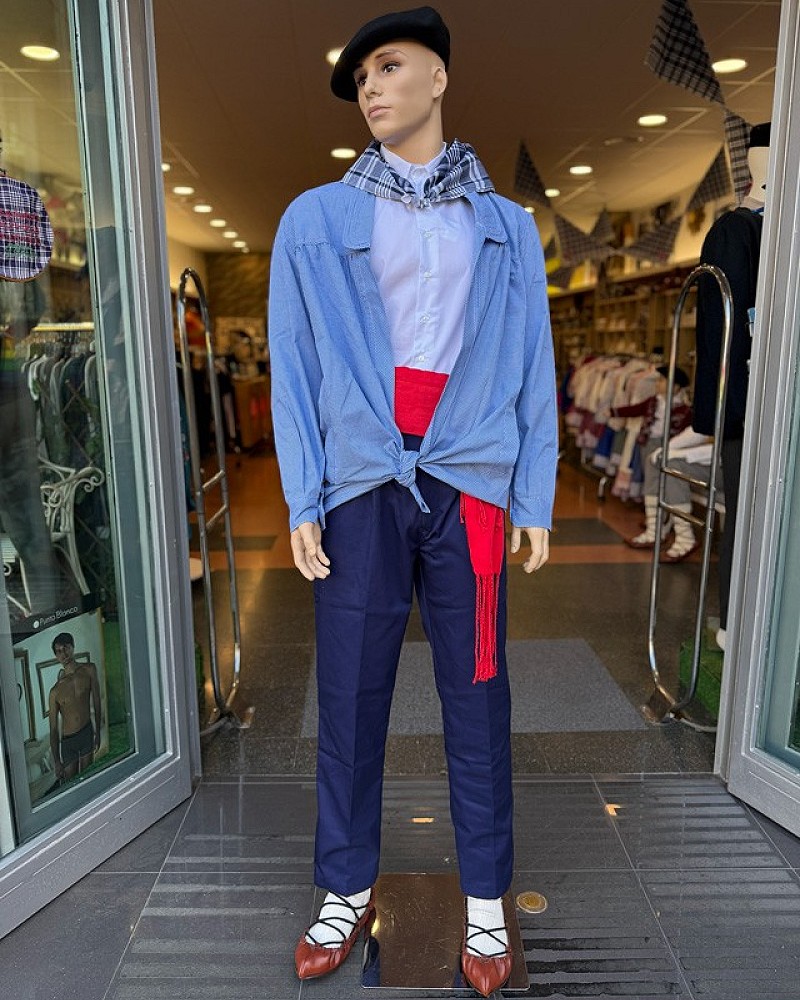 Traje vasco hombre arrantzale azul completo - traje de baserritarra típico regional vasco de pescador